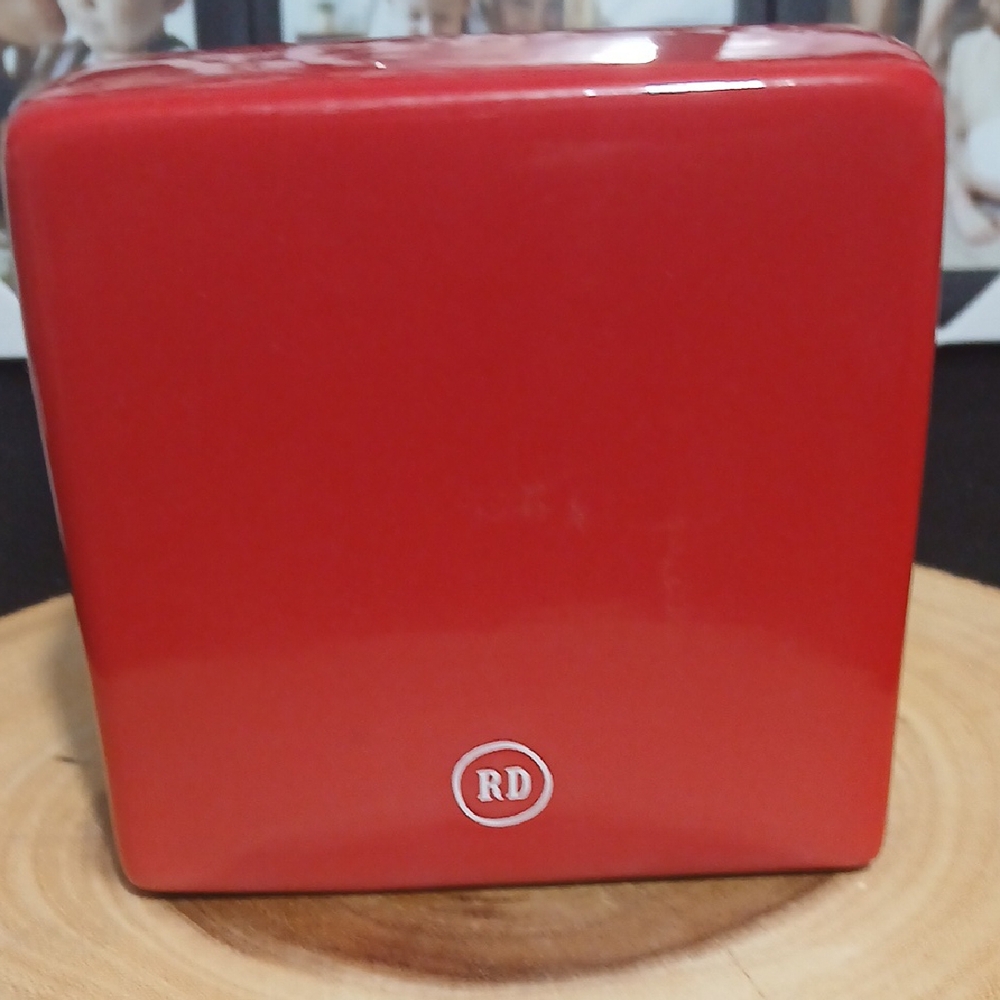 Rae Dunn Red Christmas Ceramic Box NWOT - Picture 3 of 6